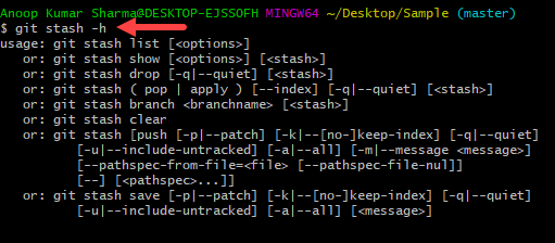 git stash command